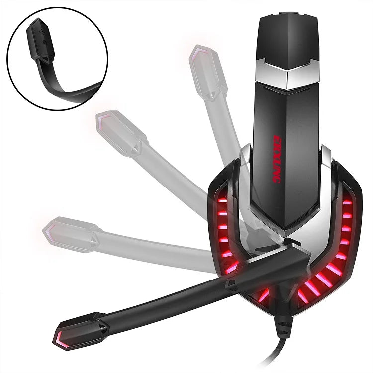 Over-Ear Wired RGB Gaming Headset with LED Lights for PC