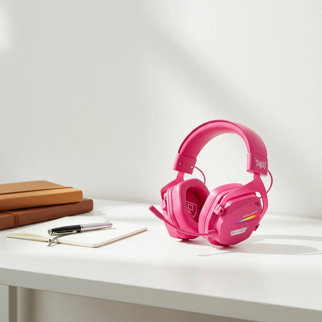Over-Ear Gaming Headphones 7.1 Sound. Wireless 2.4G/ANC/ENC. RGB Lights. USB Type-C Microphone