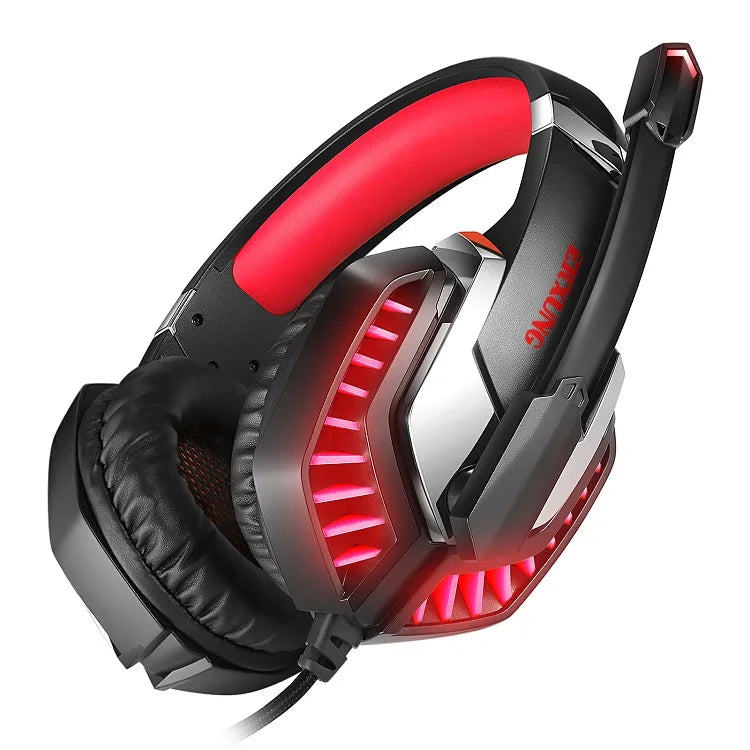 Over-Ear Wired RGB Gaming Headset with LED Lights for PC