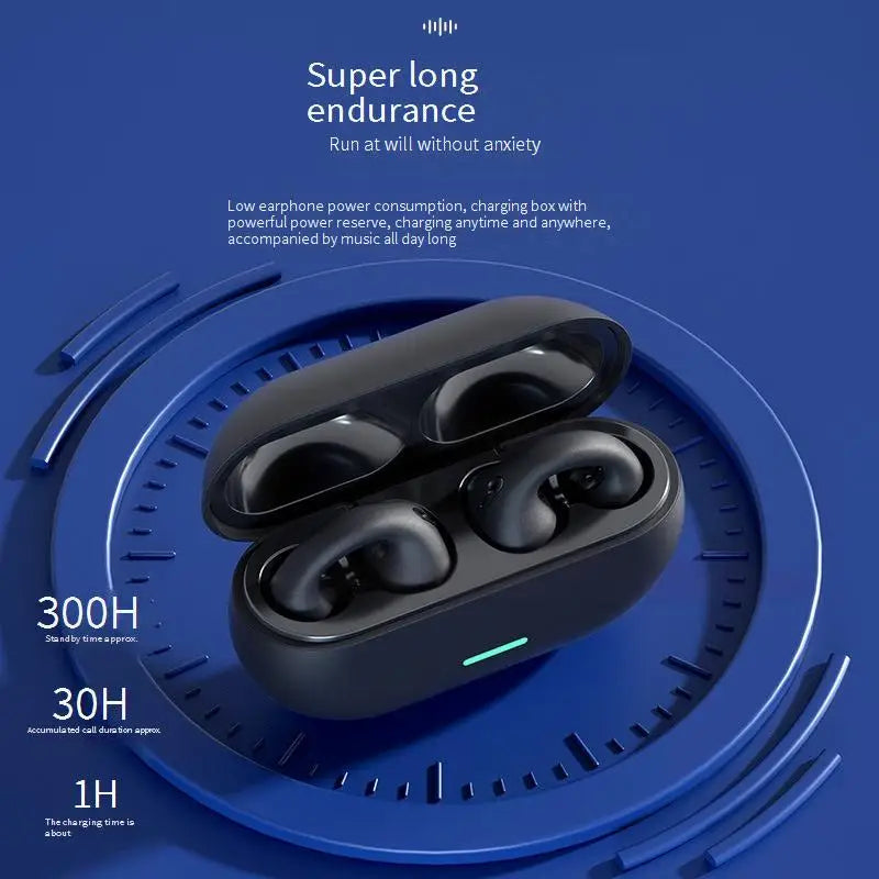 Bluetooth 5.3 Ear-Clip Bone Conduction Headset — Sports & Esports