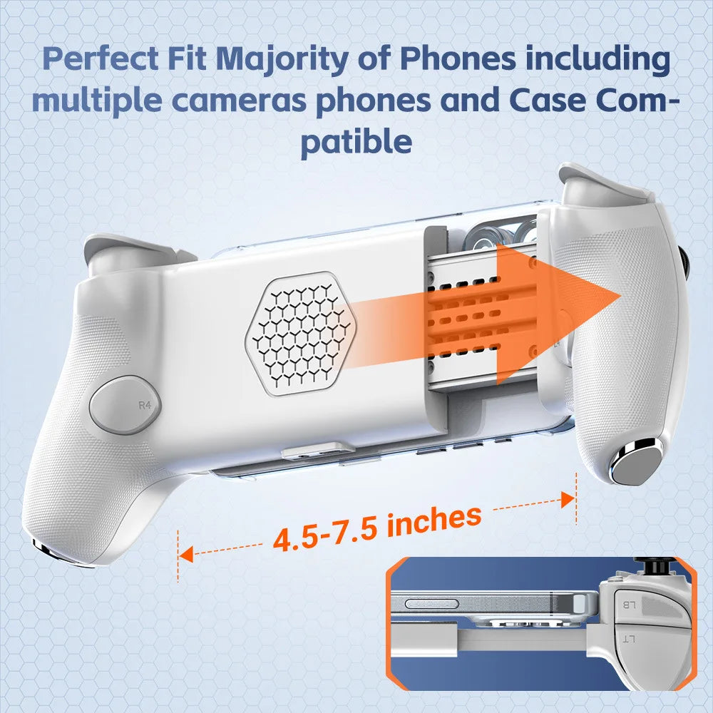 Telescopic Gamepad  Joysticks. Type-C & BT. Compatible with Phone. Android. iOS and Switch