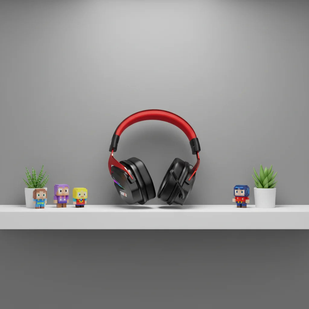Over-Ear Gaming Headphones 7.1 Sound. Wireless 2.4G/ANC/ENC. RGB Lights. USB Type-C Microphone