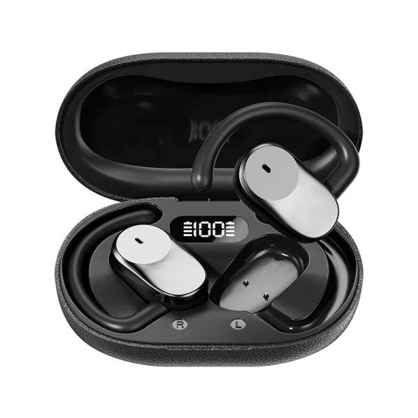 Ear-Hook Wireless Headphones — Digital Display. IPX5 Waterproof. JL Chip. Type-C Fast Charging